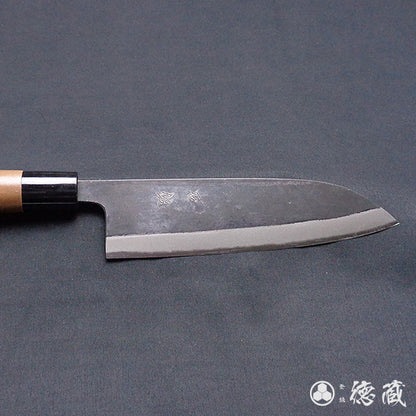 青二　黒打仕上　三徳包丁　胡桃柄