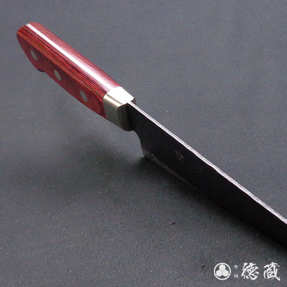 青S 黑色锤纹加工 三德刀 红色手柄