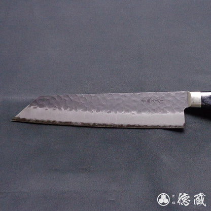 青Ｓ　黒肌槌目仕上　切付包丁　黒ハンドル