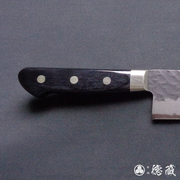 青Ｓ　黒肌槌目仕上　切付包丁　黒ハンドル