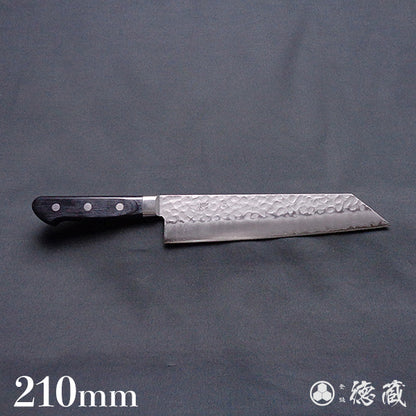 AUS8　槌目仕上　切付包丁　黒ハンドル