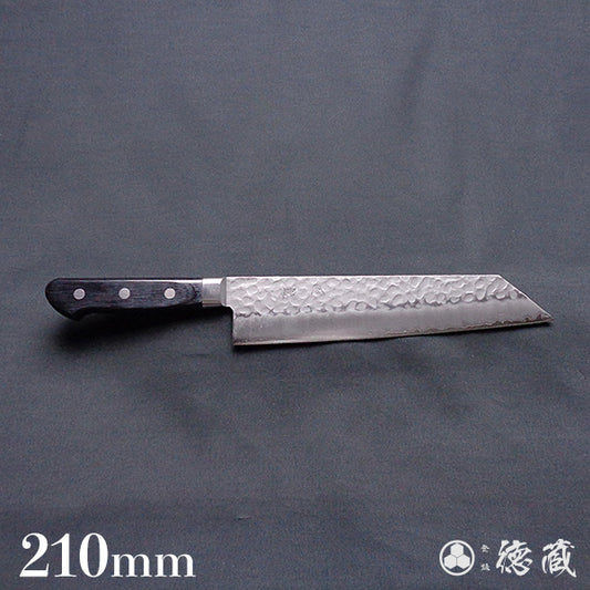 AUS8　槌目仕上　切付包丁　黒ハンドル
