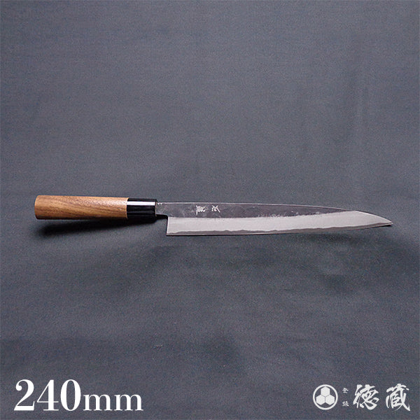 青二　黒打仕上　筋引包丁　胡桃柄
