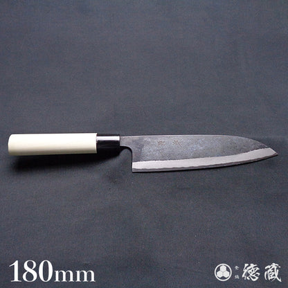 青二　黒打仕上　三徳包丁　朴柄