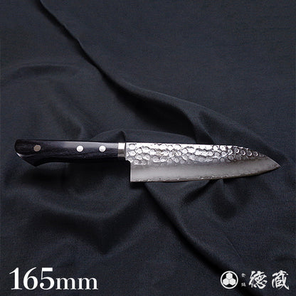 VG1　槌目仕上　三徳包丁　黒ハンドル
