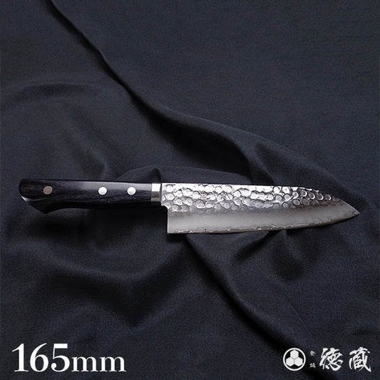VG1　槌目仕上　三徳包丁　黒ハンドル