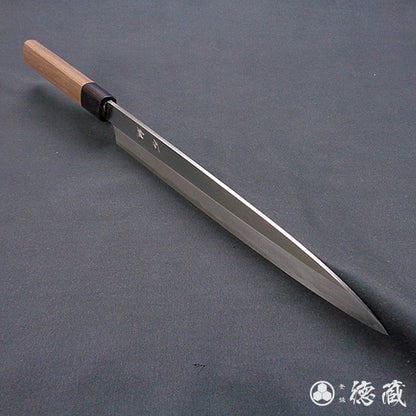青二　磨き仕上　柳刃包丁　胡桃八角柄