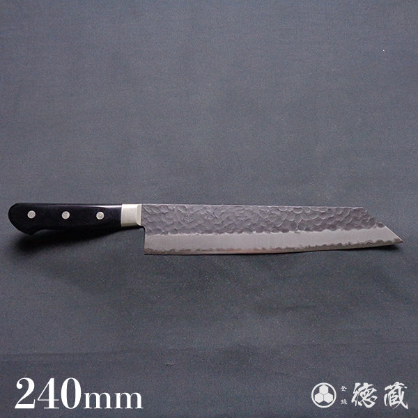 青Ｓ　黒肌槌目仕上　切付包丁　黒ハンドル