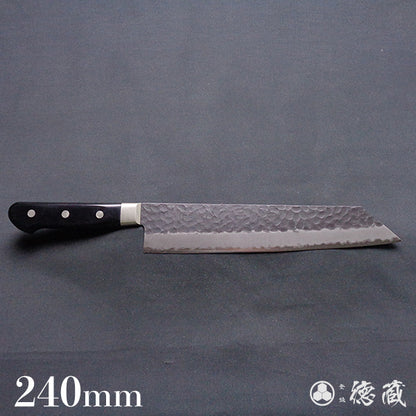 青Ｓ　黒肌槌目仕上　切付包丁　黒ハンドル