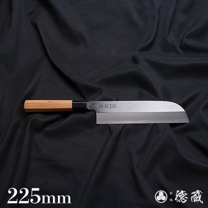 上白鋼　鎌形薄刃包丁　イチイ八角柄