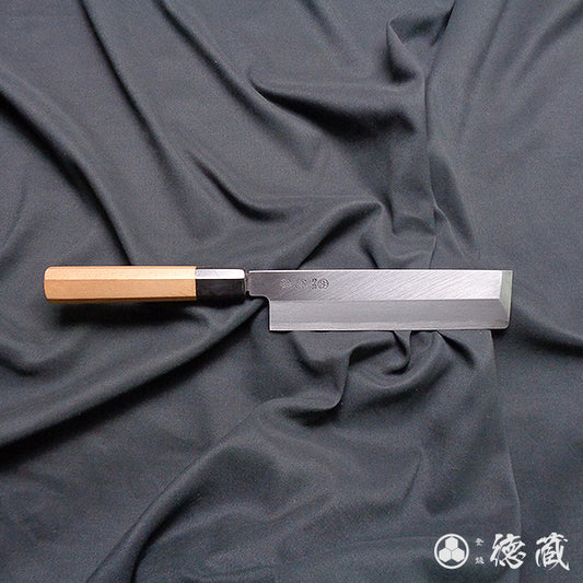上白鋼　薄刃包丁　イチイ八角柄
