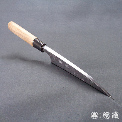 青二　黒打仕上　厚出刃包丁　胡桃柄