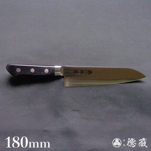AUS8　磨き仕上　三徳包丁　黒ハンドル