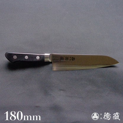 AUS8　磨き仕上　三徳包丁　黒ハンドル