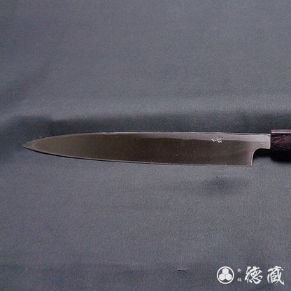 青二 黑面锻造加工 柳刃刀 胡桃木八角手柄