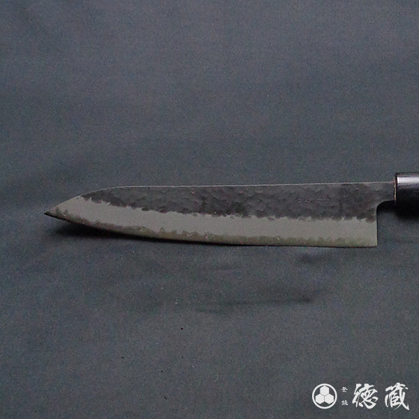 青Ｓ　黒肌槌目仕上　牛刀包丁　紫檀柄