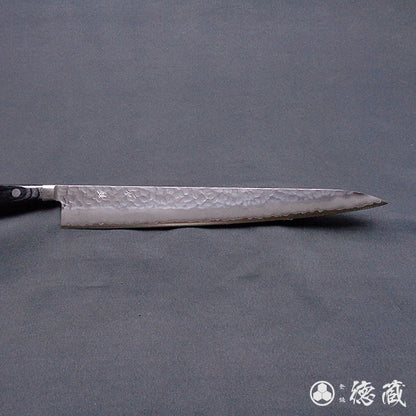 AUS8　槌目仕上　筋引包丁　黒ハンドル