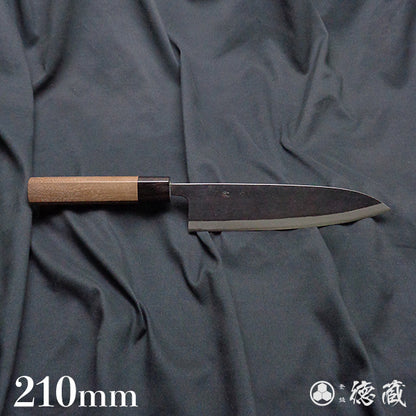 青二　黒肌仕上　伊予型舟行包丁　胡桃柄