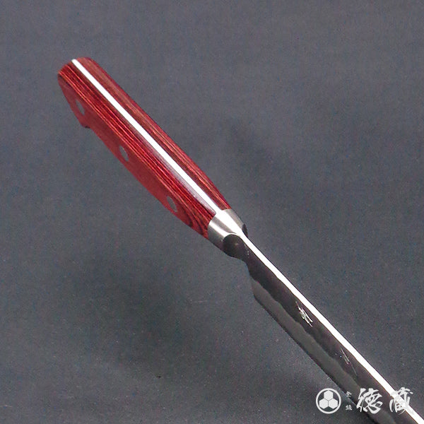 青Ｓ　槌目仕上　筋引包丁　赤ハンドル