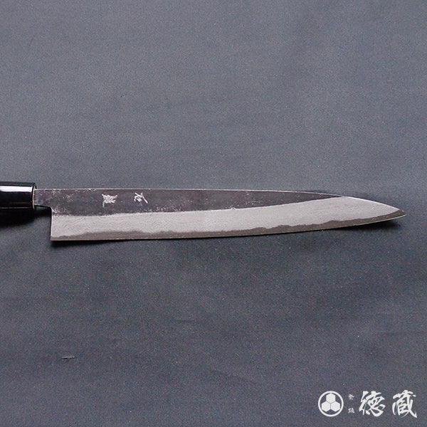 青二　ダマスカス　黒打仕上　筋引包丁　胡桃柄