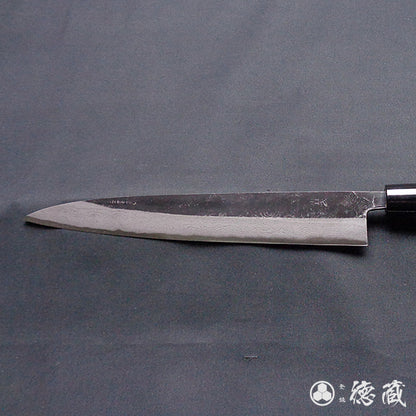 青二　ダマスカス　黒打仕上　筋引包丁　胡桃柄