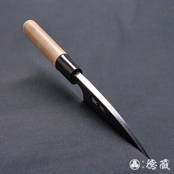 青二　黒打仕上　小出刃包丁　胡桃柄