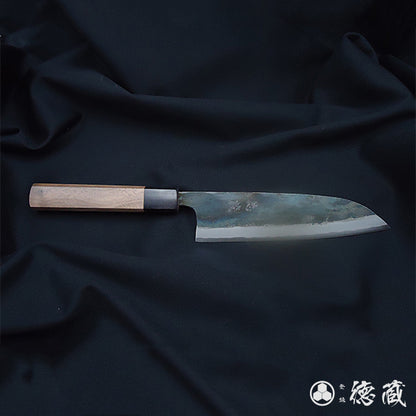 白一　三徳包丁　胡桃八角柄