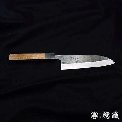 青二　ダマスカス　三徳包丁　紫檀八角柄