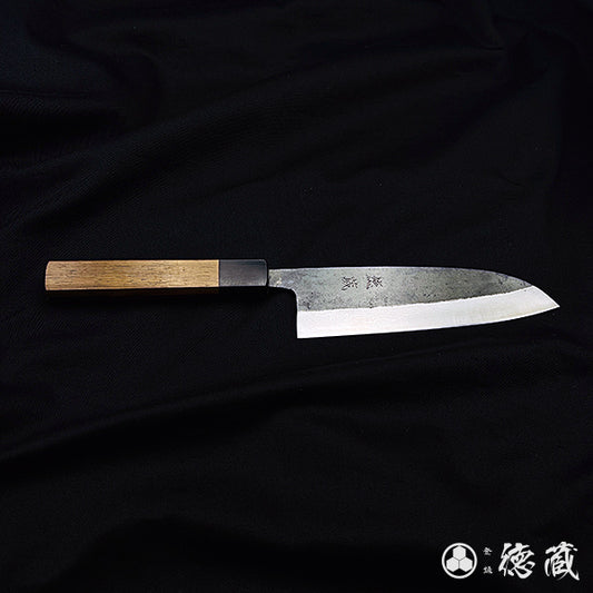 青二　ダマスカス　三徳包丁　紫檀八角柄
