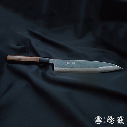 青二　ダマスカス　牛刀包丁　紫檀八角柄