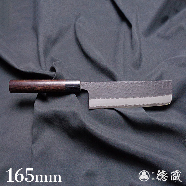 青Ｓ　黒肌槌目仕上　菜切包丁　紫檀