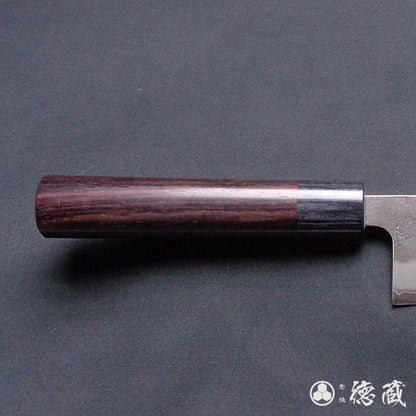 銀三　梨地仕上　三徳包丁　紫檀