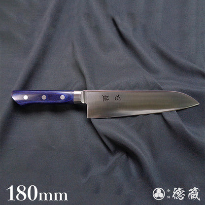 AUS8　三徳包丁　青ハンドル