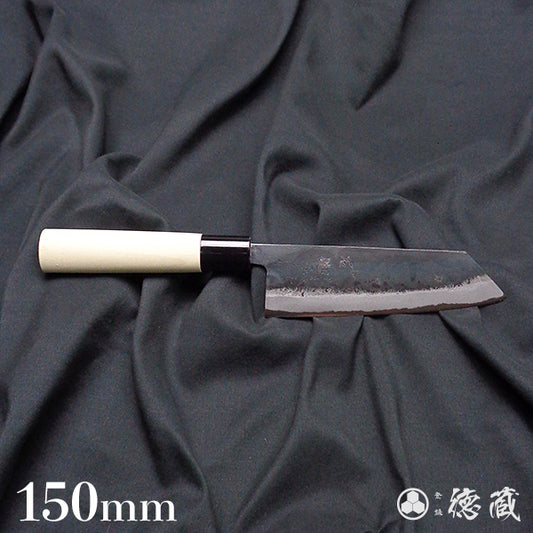 青二　黒打仕上　文化包丁　朴柄