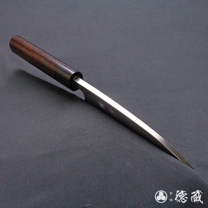 銀三　厚出刃包丁　紫檀柄