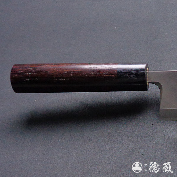 銀三　厚出刃包丁　紫檀柄